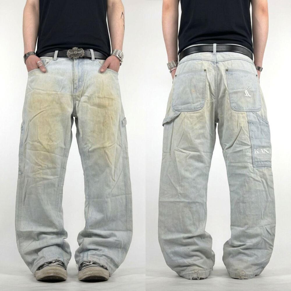 Vintage y2k grunge archive baggy wide leg karl kani skater stonewash jeans